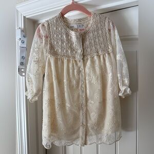 Zara Kids Beige Lace Dress
